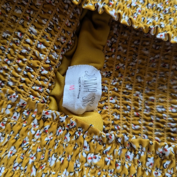 Sienna Sky Mustard Floral Smocked Pants - Picture 2 of 7